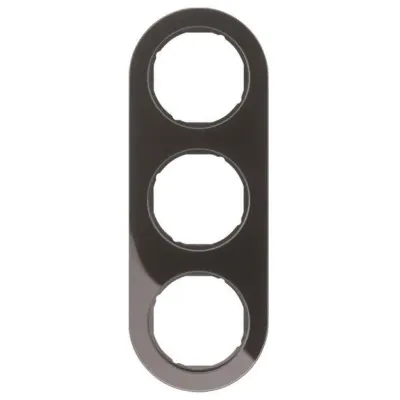Berker Rahmen 3-fach R.Classic 10132045 | Abdeckrahmen Unterputz | Kunststoff Thermoplast | schwarz glänzend