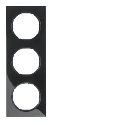 Berker Rahmen 3-fach R.3 10132245 | Abdeckrahmen Unterputz | Thermoplast | schwarz glänzend | 80,7x222,7mm
