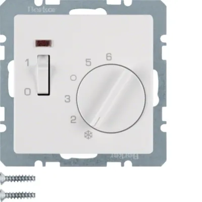 Berker Raumtemperaturregler 20306089 | Thermostat Unterputz | Q.1/Q.3 Serie | 250V 10A | 5-30°C | Polarweiß