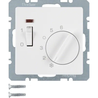 Berker Raumtemperaturregler 20306089 | Thermostat Unterputz | Q.1/Q.3 Serie | 250V 10A | 5-30°C | Polarweiß