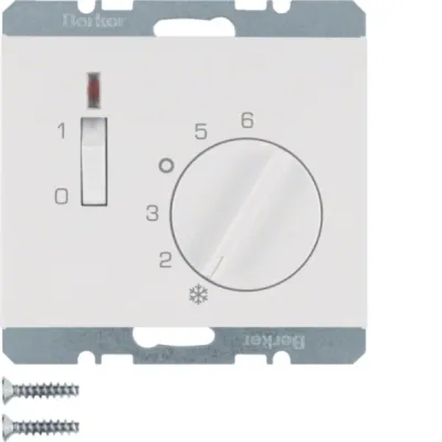 Berker Raumtemperaturregler 20307109 | K.1 | Unterputz | 250V 10A | Öffner & LED | polarweiß glänzend | IP20
