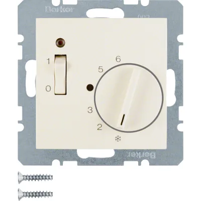Berker Raumtemperaturregler 20308982 | Thermostat Unterputz | IP20 | 250V 10A | LED Wippschalter | weiß