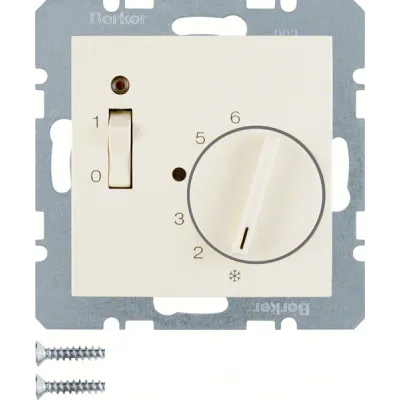 Berker Raumtemperaturregler 20308982 | Thermostat Unterputz | IP20 | 250V 10A | LED Wippschalter | weiß