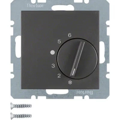 Berker Raumtemperaturregler 20261606 B.3/B.7 | 1 Wechsler | Unterputz | IP20 | Bimetall | anthrazit matt