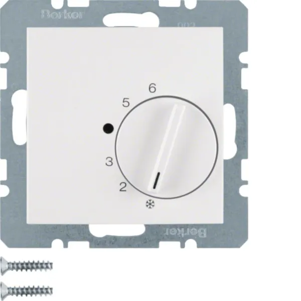 Berker Raumtemperaturregler 20268989 | Thermostat Unterputz | 5–30 °C | polarweiß glänzend