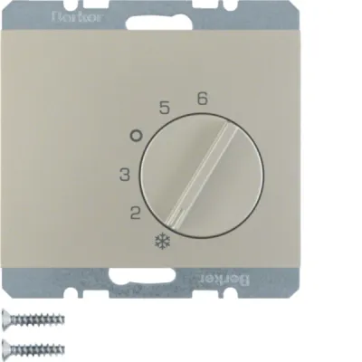 Berker Raumtemperaturregler 20267104 | Thermostat Unterputz | Wechsler 230V IP20 | Bimetall | K.5 Edelstahl Lackiert
