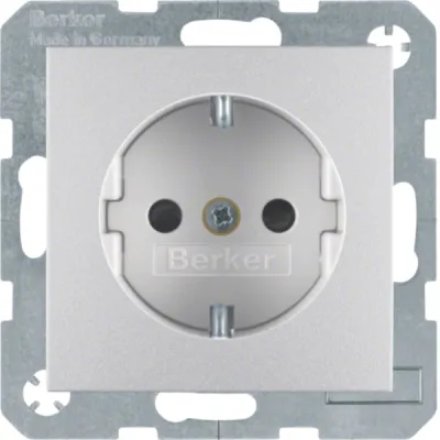Berker Steckdose SCHUKO 47231404 B.7 | Unterputz | erhöhter Berührungsschutz | 16A 250V | Steckklemmen | Alu matt