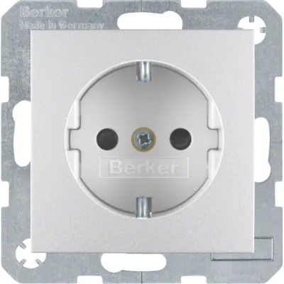 Berker Steckdose SCHUKO 47231404 B.7 | Unterputz | erhöhter Berührungsschutz | 16A 250V | Steckklemmen | Alu matt