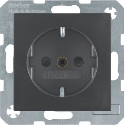 Berker SCHUKO Steckdose 41231606 | Unterputz | erhöhter Berührungsschutz | 16A 250V | anthrazit matt | Kunststoff