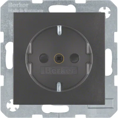 Berker SCHUKO Steckdose 41231606 | Unterputz | erhöhter Berührungsschutz | 16A 250V | anthrazit matt | Kunststoff