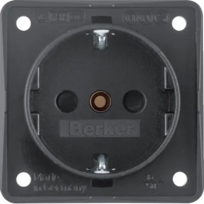 Berker SCHUKO Steckdose Integro 16A 250V | IP44 | anthrazit matt | erhöhter Berührungsschutz | Schraubklemmen