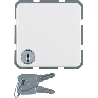 Berker Schuko Steckdose 476309 | IP44 Unterputz | Klappdeckel & Schloss | abschließbar | polarweiß glänzend | Kunststoff