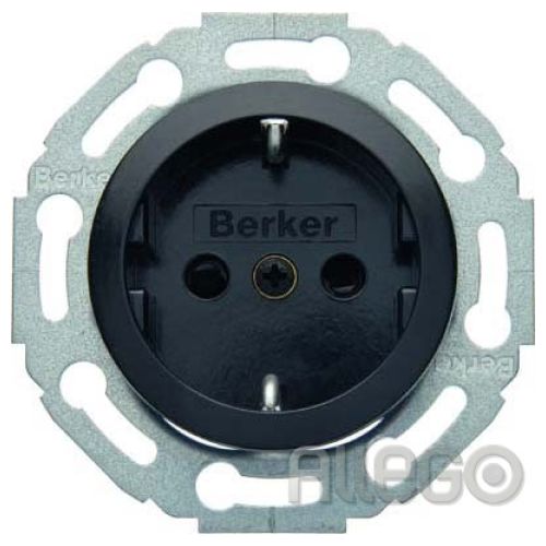 Bild: Berker Schuko-Steckd.sw mit Schraubklemmen 414521