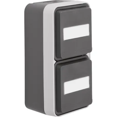 Berker SCHUKO-Steckdose 2f gr senkr.Klappd.Beschr. 47703545