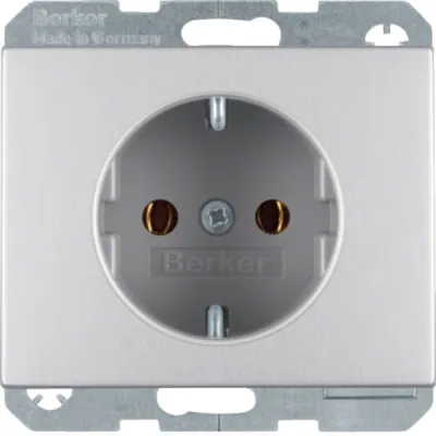 Berker SCHUKO-Steckdose 47157003 | Unterputz | K.5 Serie | Aluminium eloxiert | 16A 250V | Steckklemmen | IP20