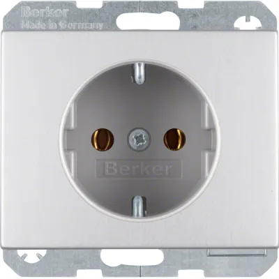 Berker SCHUKO-Steckdose 47157003 | Unterputz | K.5 Serie | Aluminium eloxiert | 16A 250V | Steckklemmen | IP20