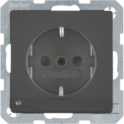 Berker SCHUKO-Steckdose anth/sa LED-Orientierg-lich 41096086