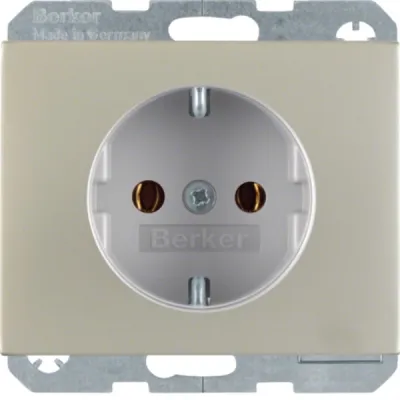 Berker SCHUKO Steckdose 47357004 K.5 | Edelstahl rostfrei | Unterputz | erhöhter Berührungsschutz | 16A 250V | matt