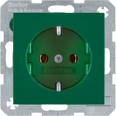 Berker SCHUKO-Steckdose 47438913 | Unterputz S.1/B.3/B.7 | 16A 250V | Steckklemmen | Kunststoff glänzend | grün