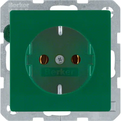 Berker SCHUKO-Steckdose gruen,sam t 47436013