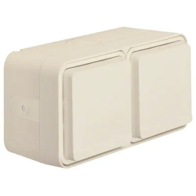 Berker Steckdose SCHUKO 47753522 | Doppelsteckdose 2-fach waagerecht | Klappdeckel | Aufputz IP55 | polarweiß matt