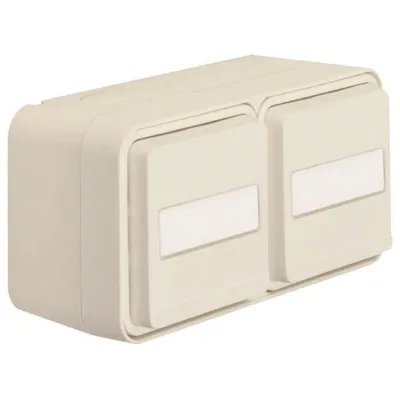 Berker Schuko Steckdose Klappdeckel AP 47753532 W.1 2fach waager. BSF polarweiß 