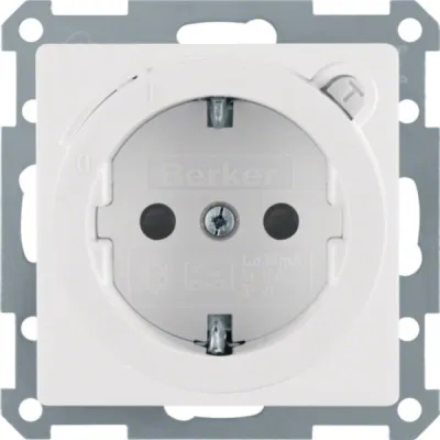 Berker Steckdose SCHUKO mit FI-Schutzschalter 16A 250V | Unterputz | matt | polarweiß | Q.1/Q.3