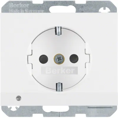 Berker SCHUKO Steckdose 41097009 K.1 | LED-Orientierungslicht | Helligkeitssensor | polarweiß