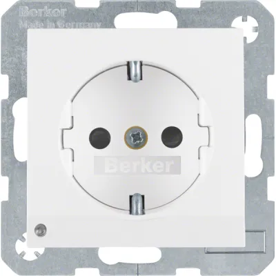 Berker SCHUKO Steckdose | LED-Orientierungslicht | UP | Berührungsschutz | 16A | polarweiß | halogenfrei