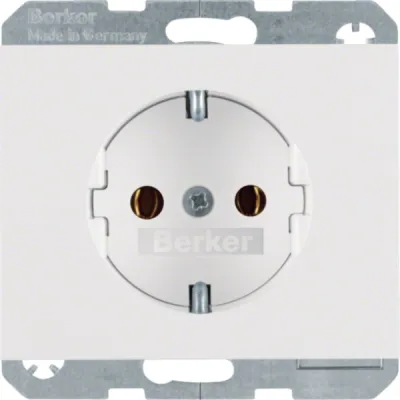 Berker Steckdose SCHUKO K.1 41157009 | Unterputz | Schraubklemmen | 16A 250V | Kunststoff | glänzend | polarweiß