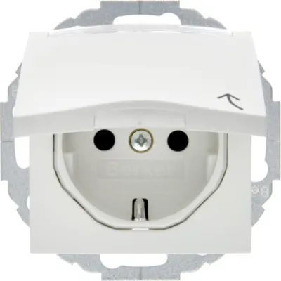 Berker Schuko-Steckdose pws + Klappdeckel 47461909