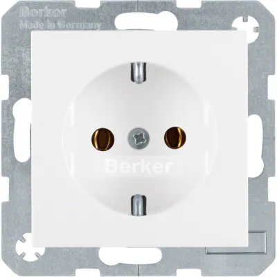 Berker Steckdose SCHUKO 41431909 Unterputz | Schraubklemmen | 16A 250V | S.1/B.3/B.7 | Kunststoff matt | polarweiß