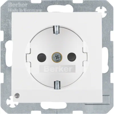 Berker SCHUKO-Steckdose 41091909 | LED-Orientierungslicht | Helligkeitssensor | Unterputz | polarweiß matt