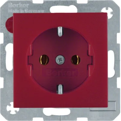 Berker Schuko-Steckdose 47431912 | Unterputz S.1/B.3/B.7 | 16A 250V | Steckklemmen | Kunststoff matt | IP20 | rot