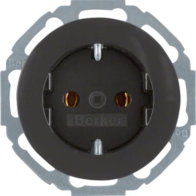 Berker Steckdose SCHUKO 47452045 | Serie R.Classic | Unterputz | 16A 250V | Steckklemmen | IP20 | glänzend | schwarz