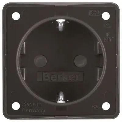 Berker SCHUKO-Steckdose sw/matt Erh.Berührungsschu 947792503
