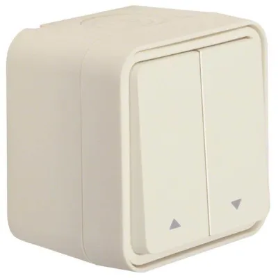 Berker Jalousie-Serienschalter 30753522 | 1-polig | Aufputz | IP55 | Wippe | polarweiß matt