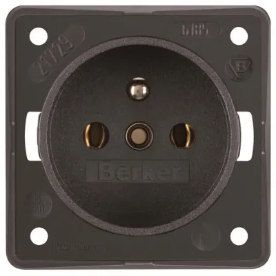 Berker Steckdose 961852505 | Schutzkontakt | Integro Modul | Einbau | 1-fach | Schraubklemmen | 16A | anthrazit matt