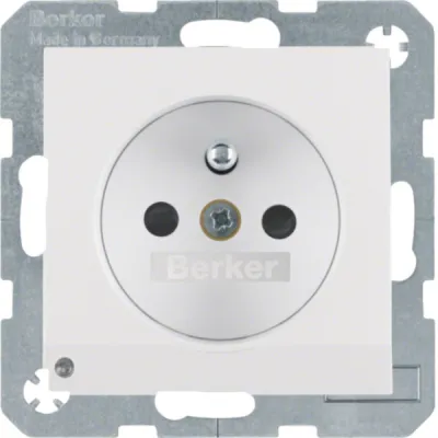 Berker Steckdose mit Schutzkontaktstift 6765101909 S.1/B.3/B.7 polarweiß matt mi