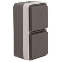 BERKER Steckdose SCHUKO 2fach senkrecht W.1 grau