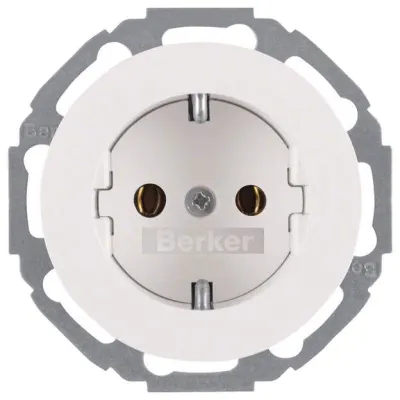 Berker Steckdose SCHUKO 45 Grad polarweiß glänzend 47272089