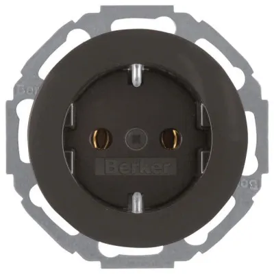 Berker Steckdose SCHUKO 45° 47272045 R.1/R.3 | Unterputz | glänzend | Schutzkontakt | schwarz | 16A | IP20 | Kunststoff