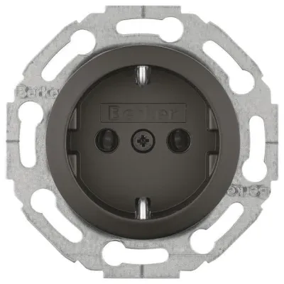 Berker Steckdose SCHUKO MAN0100917 | Unterputz | Schraub-Liftklemmen | 1-fach | IP20 | Duroplast | schwarz
