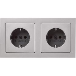 Berker Steckdosen-Kom SCHUKO 2f m Ra Q.3 alu 47206094