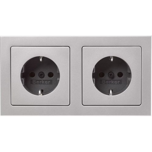 Bild: Berker Steckdosen-Kom SCHUKO 2f m Ra Q.3 alu 47206094