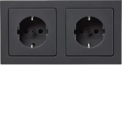 Berker Steckdosen-Kom SCHUKO 2f m Ra Q.3 anth 47206096