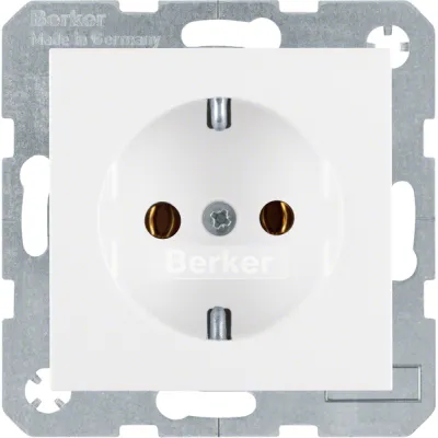 Berker SCHUKO Steckdose | S.1/B.3/B.7 | 1-fach UP | 16A 250V | Kunststoff glänzend | polarweiß