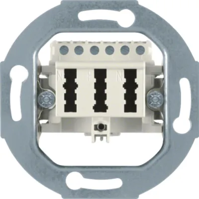Berker TAE-Anschlussdose 450002 | 3x6NFN Modul | Unterputz | 1 Telefon, 2 Nebenstellen | Schraubklemmen | weiß matt