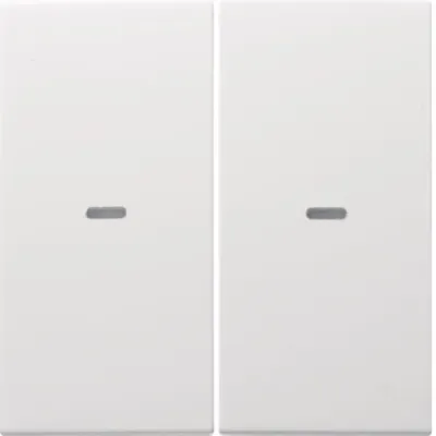 Berker Wippe 2fach 80960389 | Tasterabdeckung S.1/B.3/B.7 | klare Linse | Thermoplast IP20 | polarweiß glänzend
