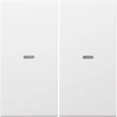 Berker Wippe 2fach 80960389 | Tasterabdeckung S.1/B.3/B.7 | klare Linse | Thermoplast IP20 | polarweiß glänzend